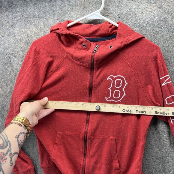 Boston Red Sox Hoodie Women Small Red Full Zip MLB Baseball Nike Sweatshirt - Picture 8 of 10